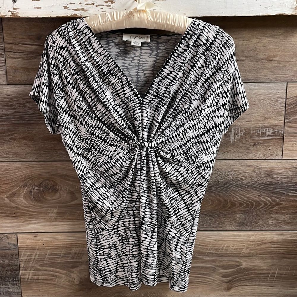 Josephine Studio Ladies Blouse, Size Petite Medium, Black and White